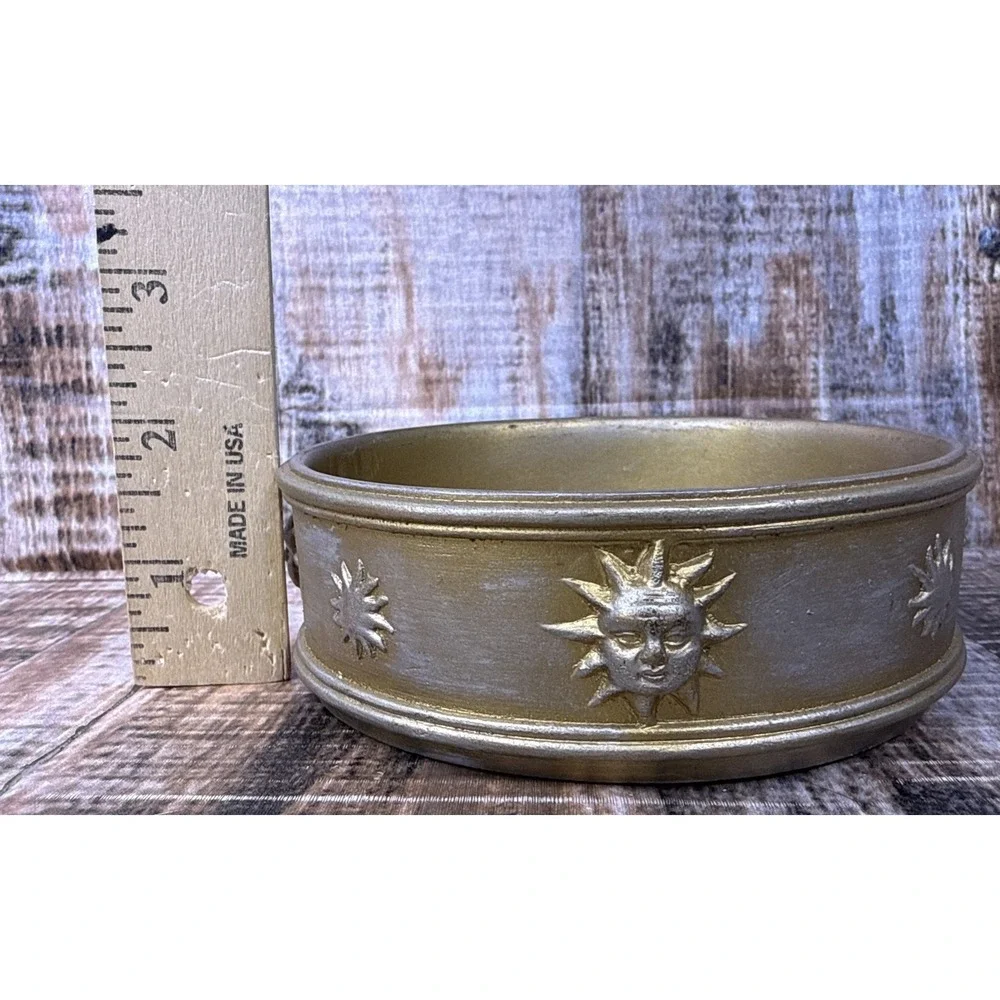Vintage 3D Sun Face Trinket Jewerly Box